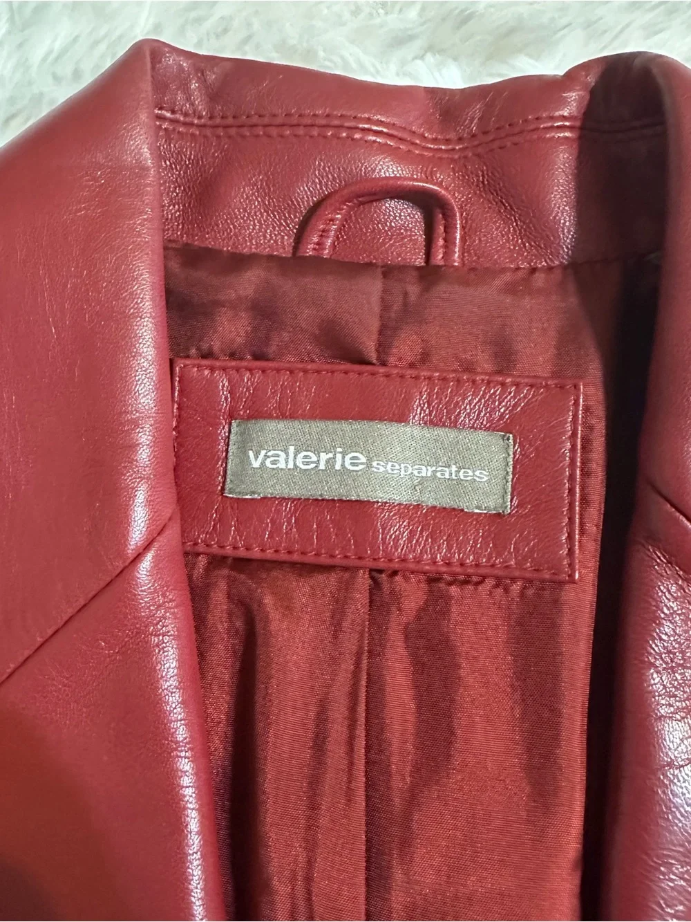 Vintage Valerie Separates Oxblood Genuine Leather Blazer Jacket M